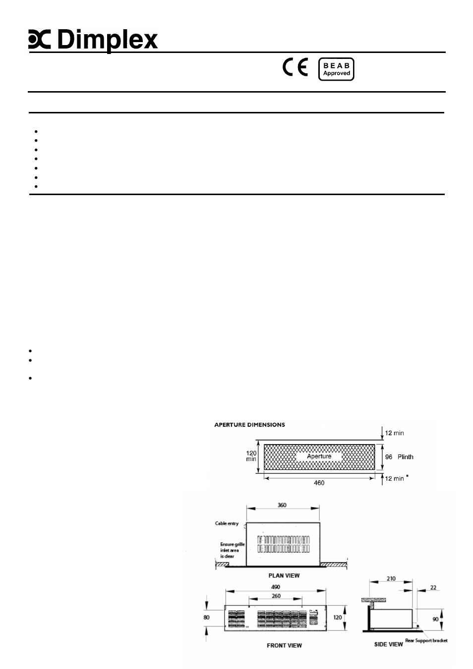 Dimplex BFH24R User Manual | 4 pages