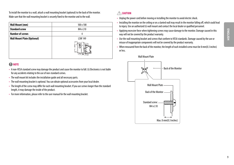 LG BL450Y 22" Desktop Monitor (White) User Manual | Page 9 / 29