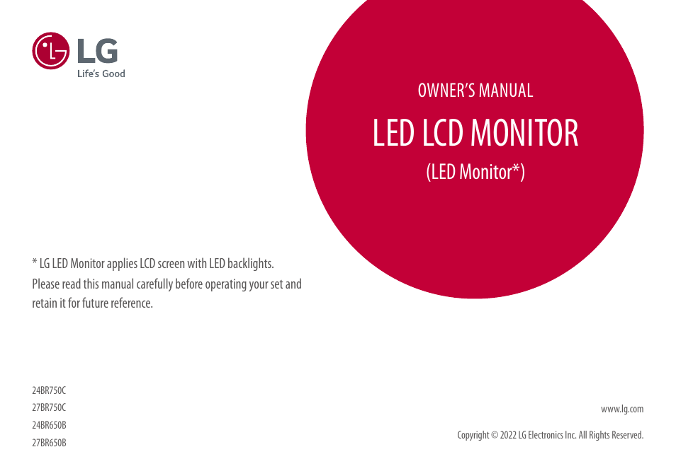 LG 24BR650B-C 23.8" Monitor User Manual | 34 pages