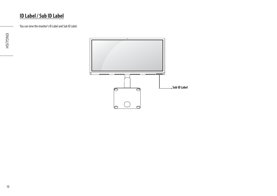 Id label / sub id label | LG UltraFine 27MD5KL-B 27" 16:9 5K IPS Monitor User Manual | Page 10 / 31