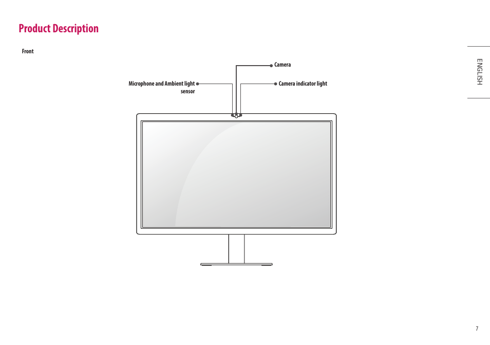 Product description | LG UltraFine 27MD5KL-B 27" 16:9 5K IPS Monitor User Manual | Page 7 / 31