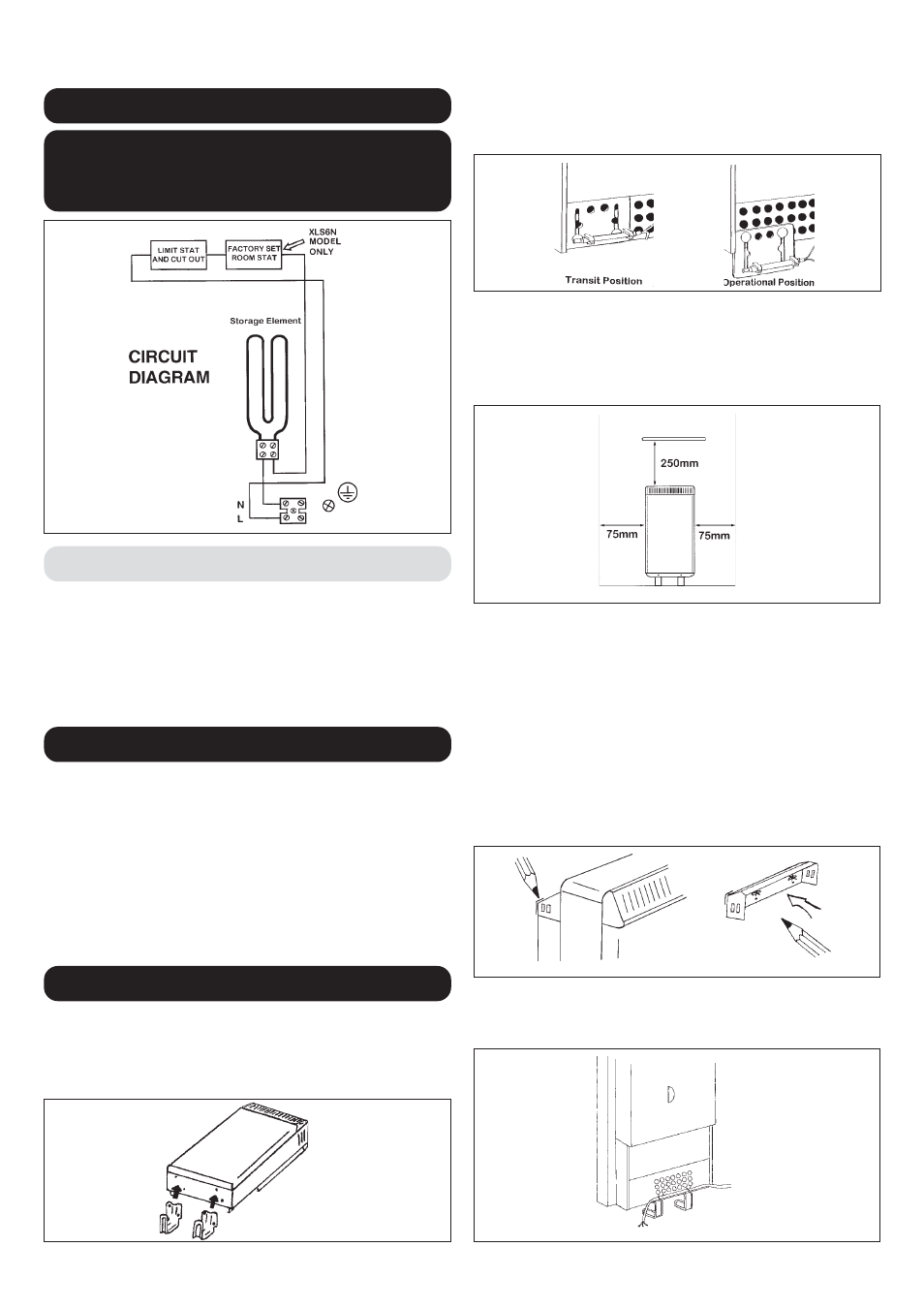 Installation instructions, Fixing assembly, Preparation | Suggested fixings | Dimplex XL6N User Manual | Page 2 / 4