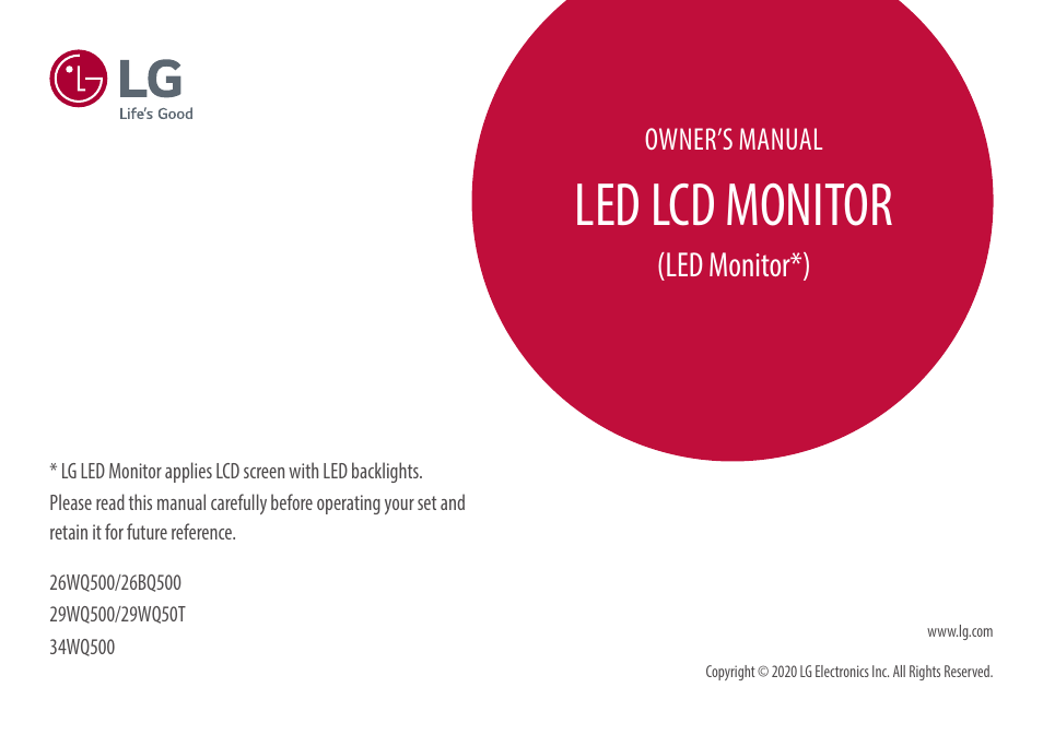 LG UltraWide 25.7" HDR Monitor User Manual | 39 pages