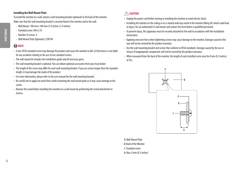 LG UltraWide 37.5" QHD+ HDR Curved Monitor User Manual | Page 12 / 35