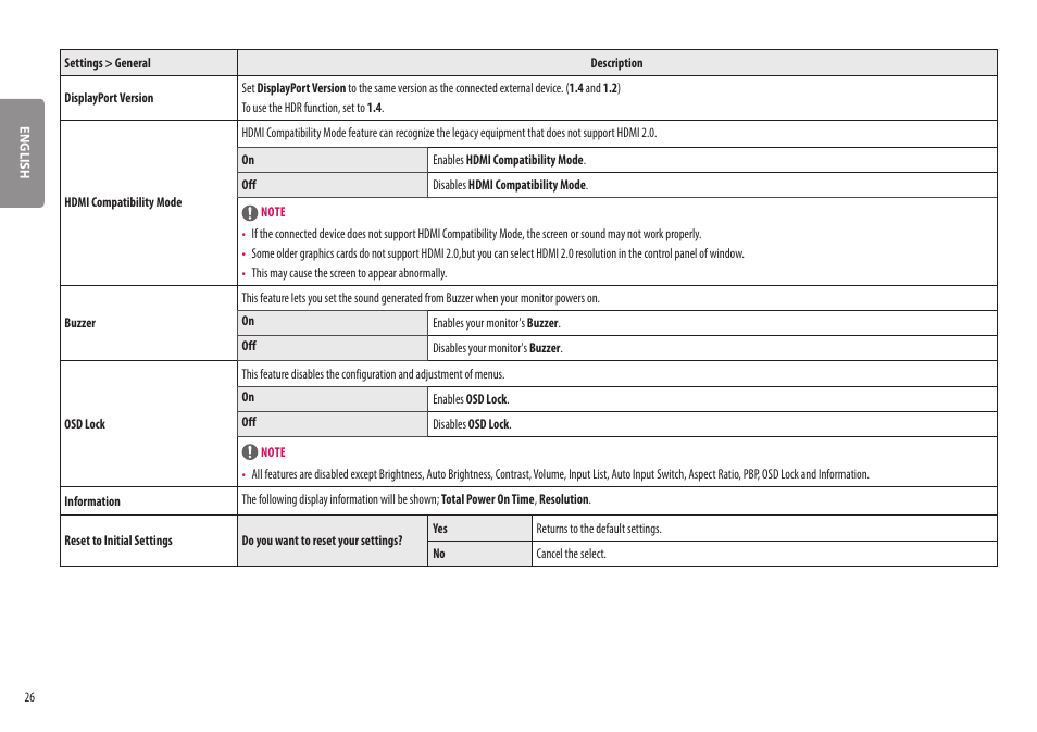 LG UltraWide 37.5" QHD+ HDR Curved Monitor User Manual | Page 26 / 35