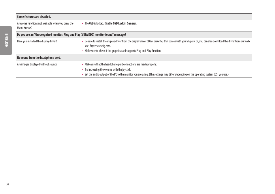 LG UltraWide 37.5" QHD+ HDR Curved Monitor User Manual | Page 28 / 35