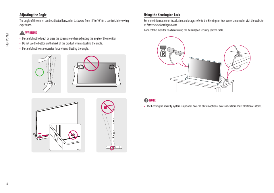 LG Libero 27MQ70QC-S 27" 1440p HDR Monitor with Detachable Webcam User Manual | Page 8 / 29