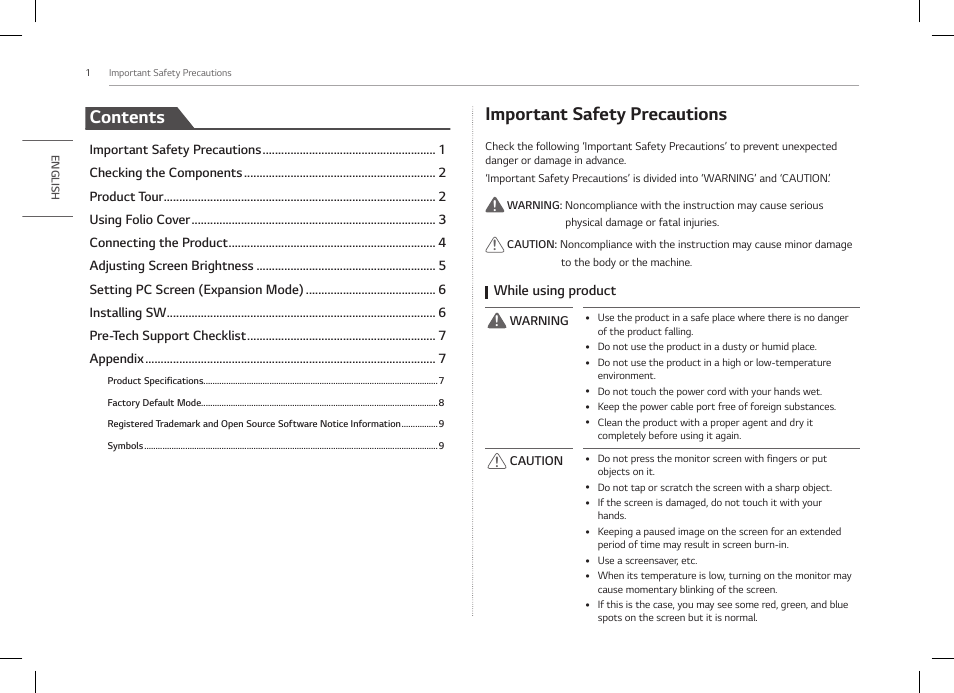 LG gram +view 16" QHD+ Portable Monitor (Silver) User Manual | Page 2 / 12