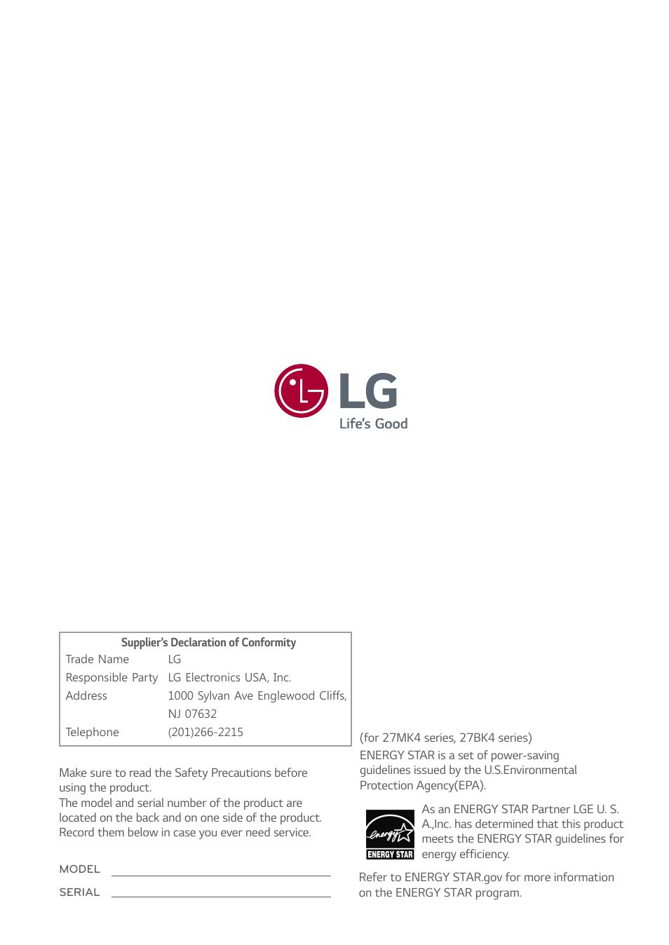 LG 24BK430H-B 23.8" 16:9 IPS FreeSync Monitor User Manual | Page 30 / 30