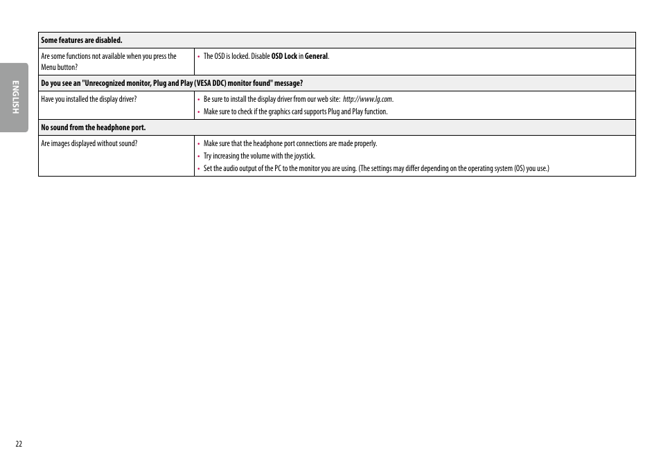 LG 32UL500-W 32'' 16:9 FreeSync 4K VA Monitor User Manual | Page 22 / 27