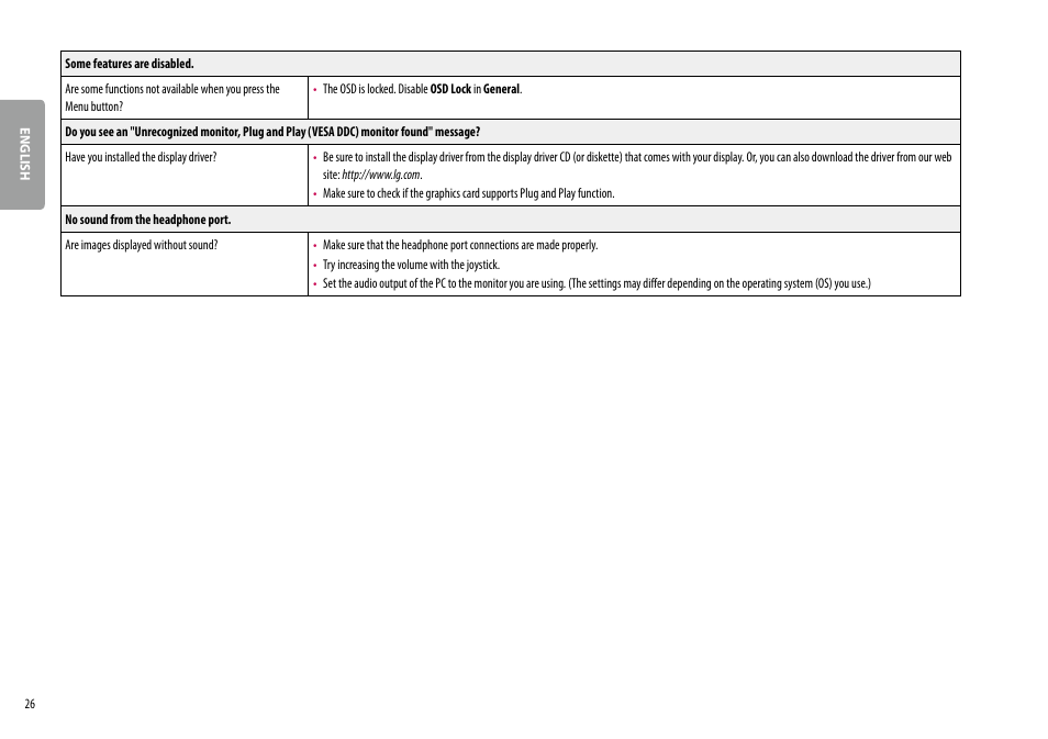 LG 38WN95C-W 38" 21:9 UltraWide G-Sync/FreeSync QHD+ Curved IPS Monitor User Manual | Page 26 / 31