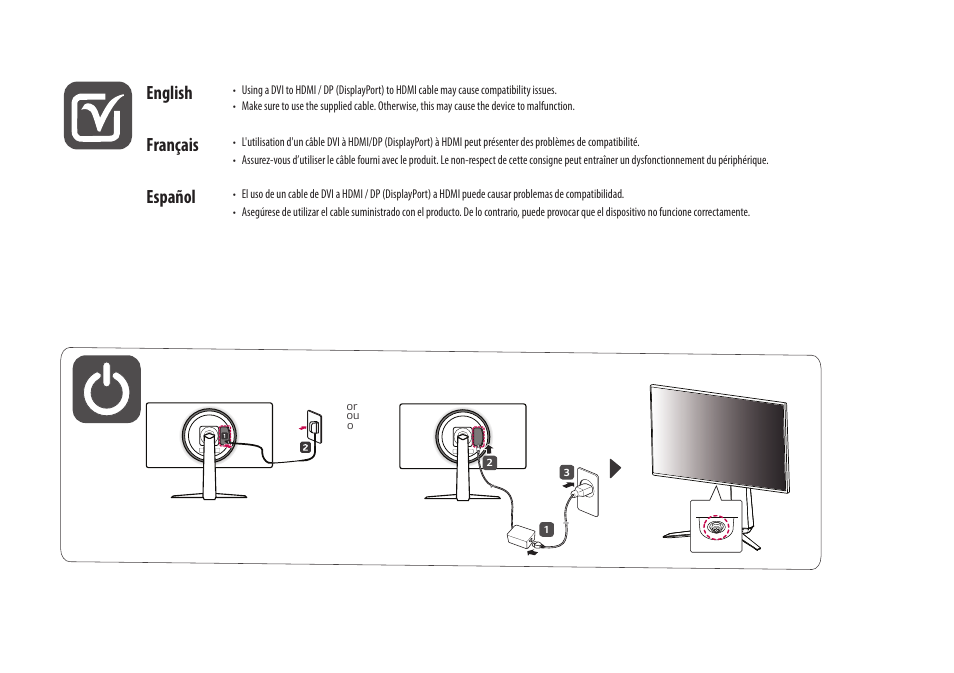 English français español | LG UltraGear 24GN650-B 24" 16:9 FreeSync 144 Hz Full HD HDR IPS Gaming Monitor User Manual | Page 5 / 6