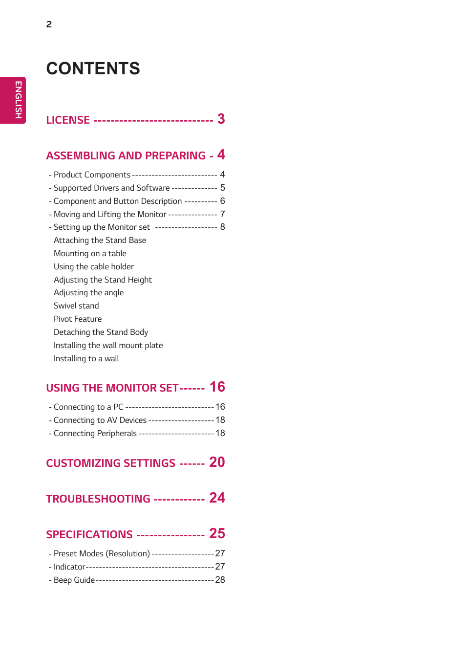 LG 27BK550Y-I 27" Monitor (Black) User Manual | Page 2 / 31