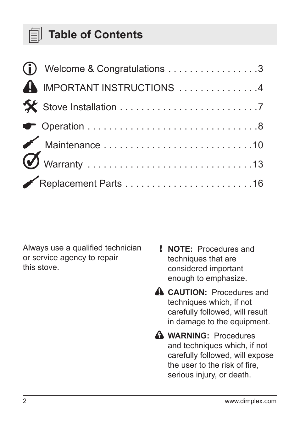 Dimplex DS5804CM User Manual | Page 2 / 16