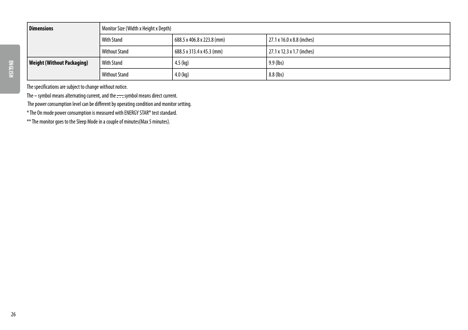 LG UltraWide 34BQ650-W 34" 1080p HDR 100 Hz Monitor User Manual | Page 26 / 40