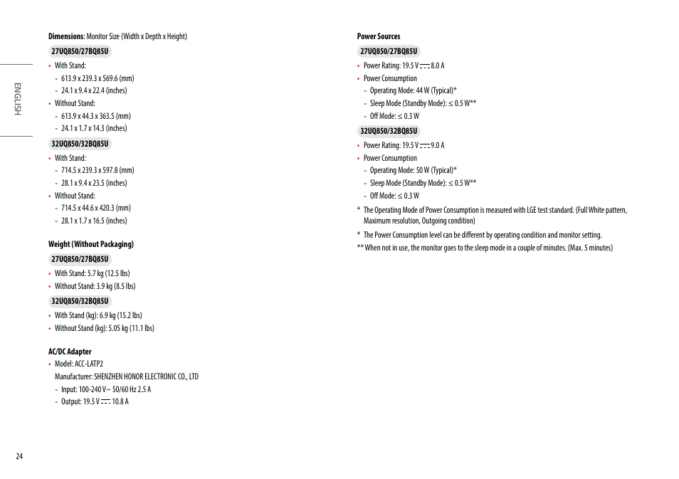 LG UltraFine 27" 4K HDR Monitor User Manual | Page 24 / 33