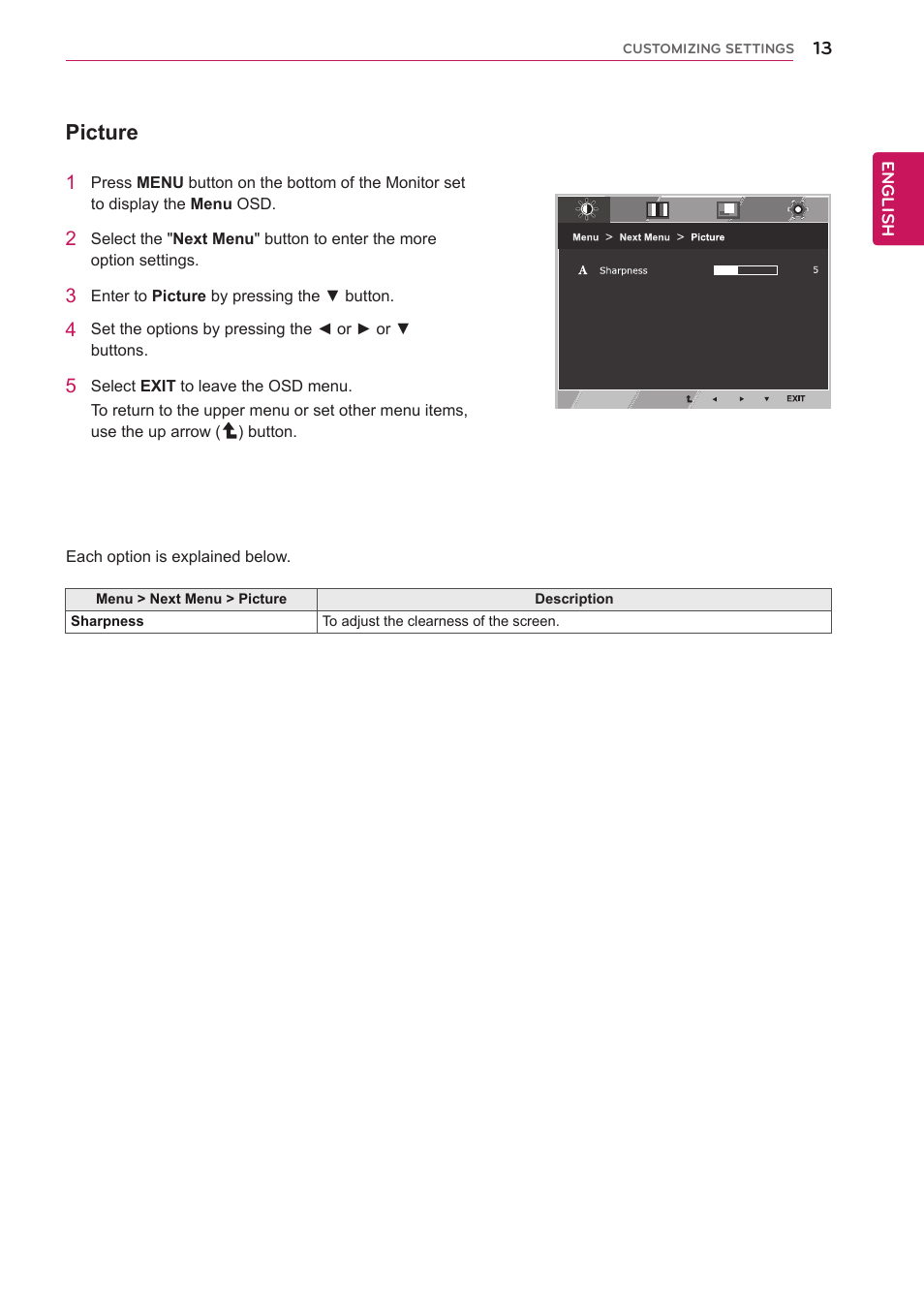 Picture | LG 24BP450Y-I 23.8" Monitor (TAA) User Manual | Page 13 / 26