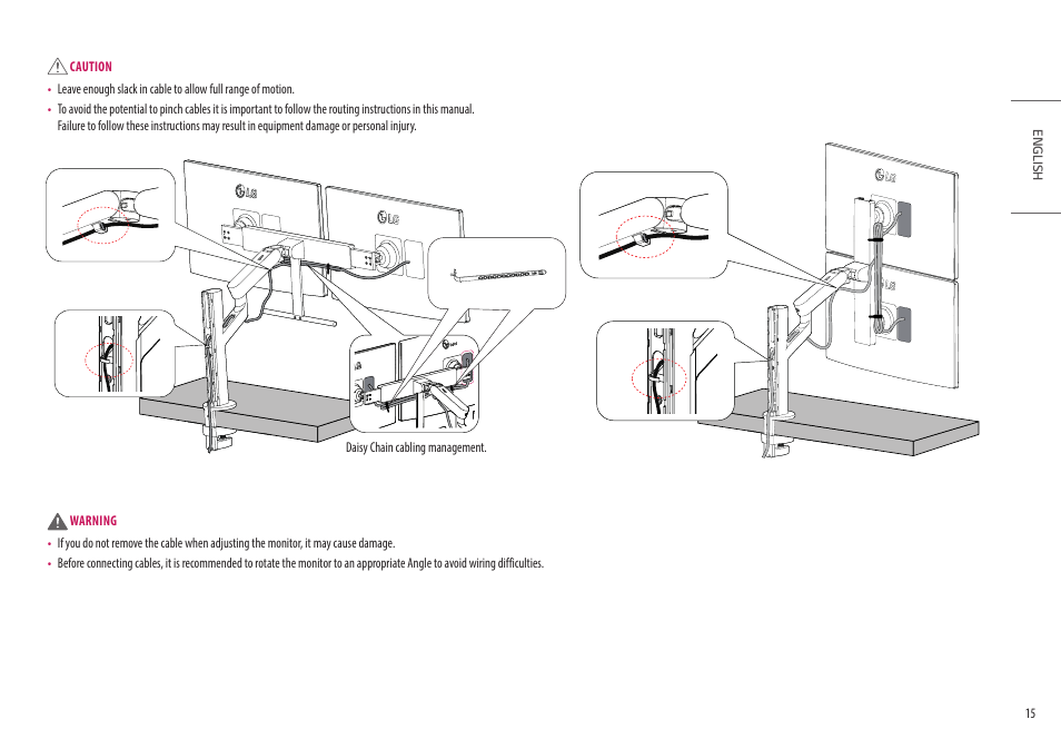 LG Ergo Dual 27" 1440p HDR Monitors User Manual | Page 15 / 39