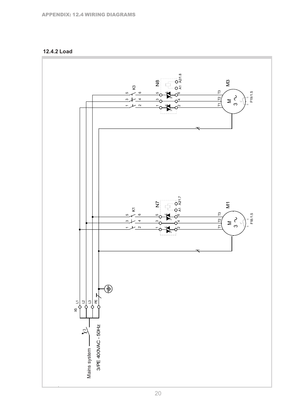 1h w, 2 load, Appendix: 12.4 wiring diagrams mains system | Dimplex SI 75ZS User Manual | Page 20 / 28