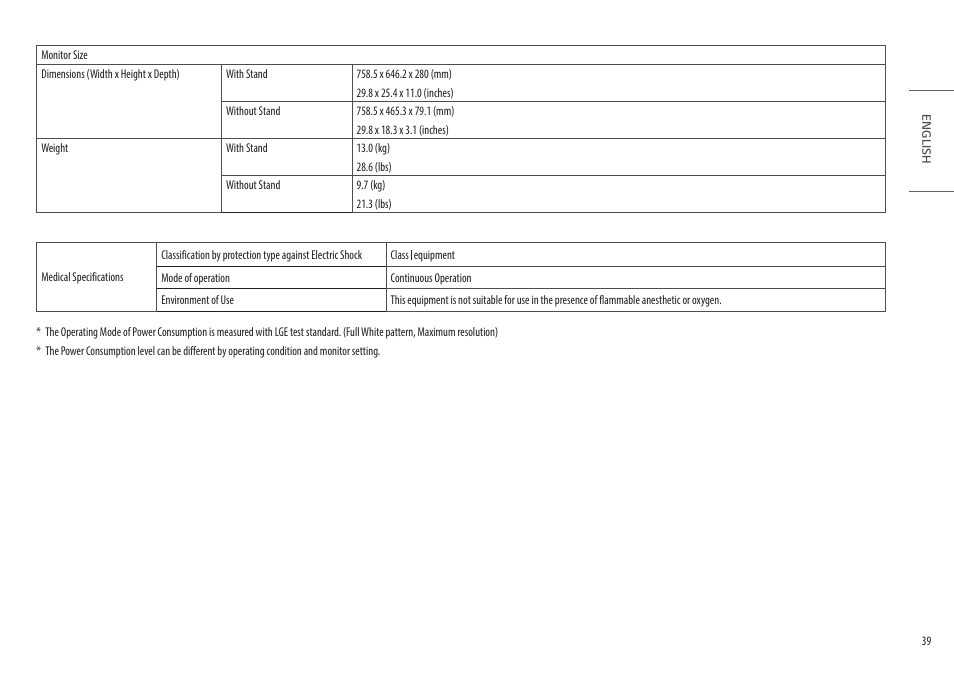 LG 32HQ713D-B 31.5" 8MP 4K Diagnostic Monitor User Manual | Page 39 / 42