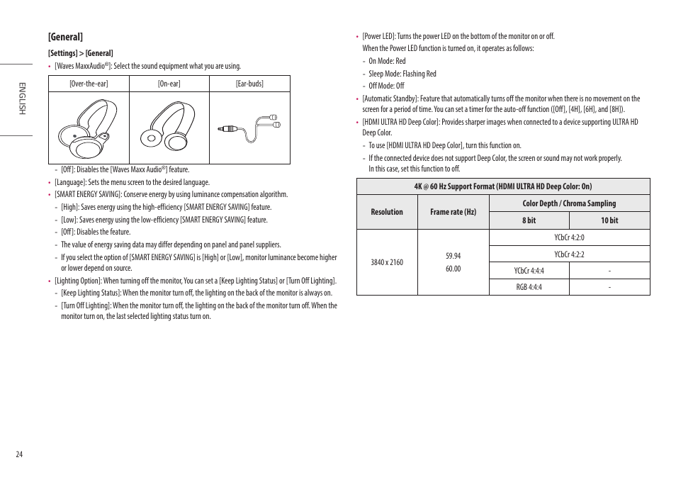 General | LG 27GN95B-B 27" 16:9 144 Hz IPS 4K Gaming Monitor (Black & Red) User Manual | Page 24 / 33