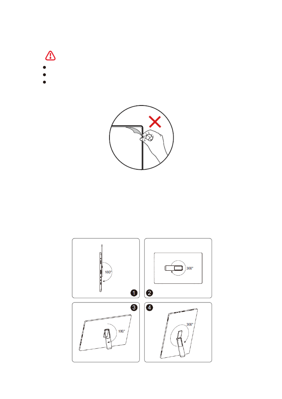 Adjusting monitor stand | MSI PRO MP161 15.6" Portable Monitor User Manual | Page 4 / 21