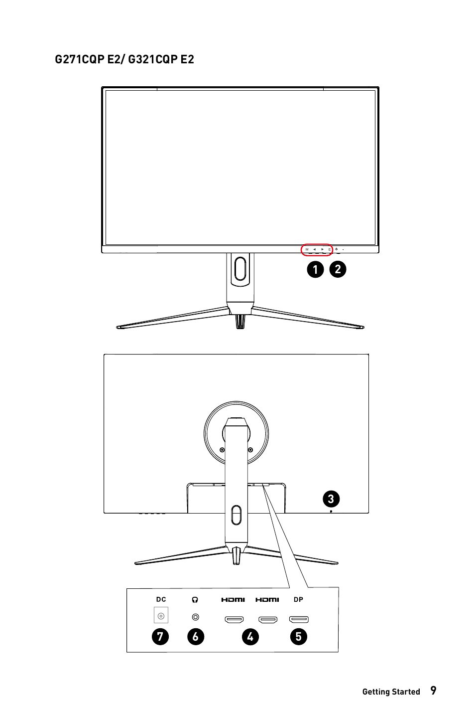 MSI G271C E2 27" 170 Hz Curved Gaming Monitor User Manual | Page 9 / 33