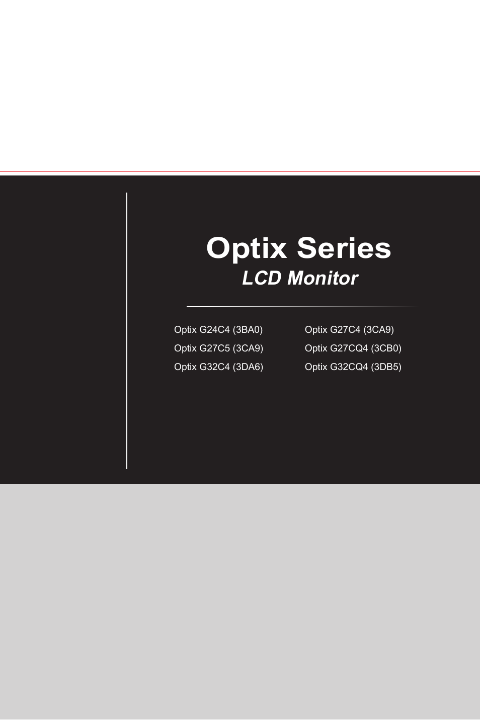 MSI Optix G27C4 E2 27" Curved 170 Hz Gaming Monitor User Manual | 34 pages