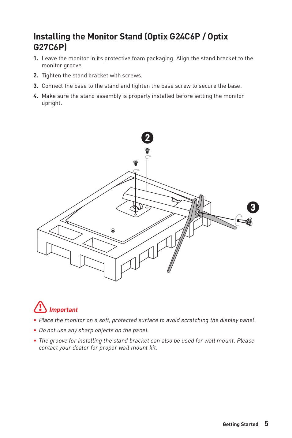 MSI Optix G24C6P 23.8" 16:9 Curved FreeSync Full HD 144 Hz VA Gaming Monitor User Manual | Page 5 / 25