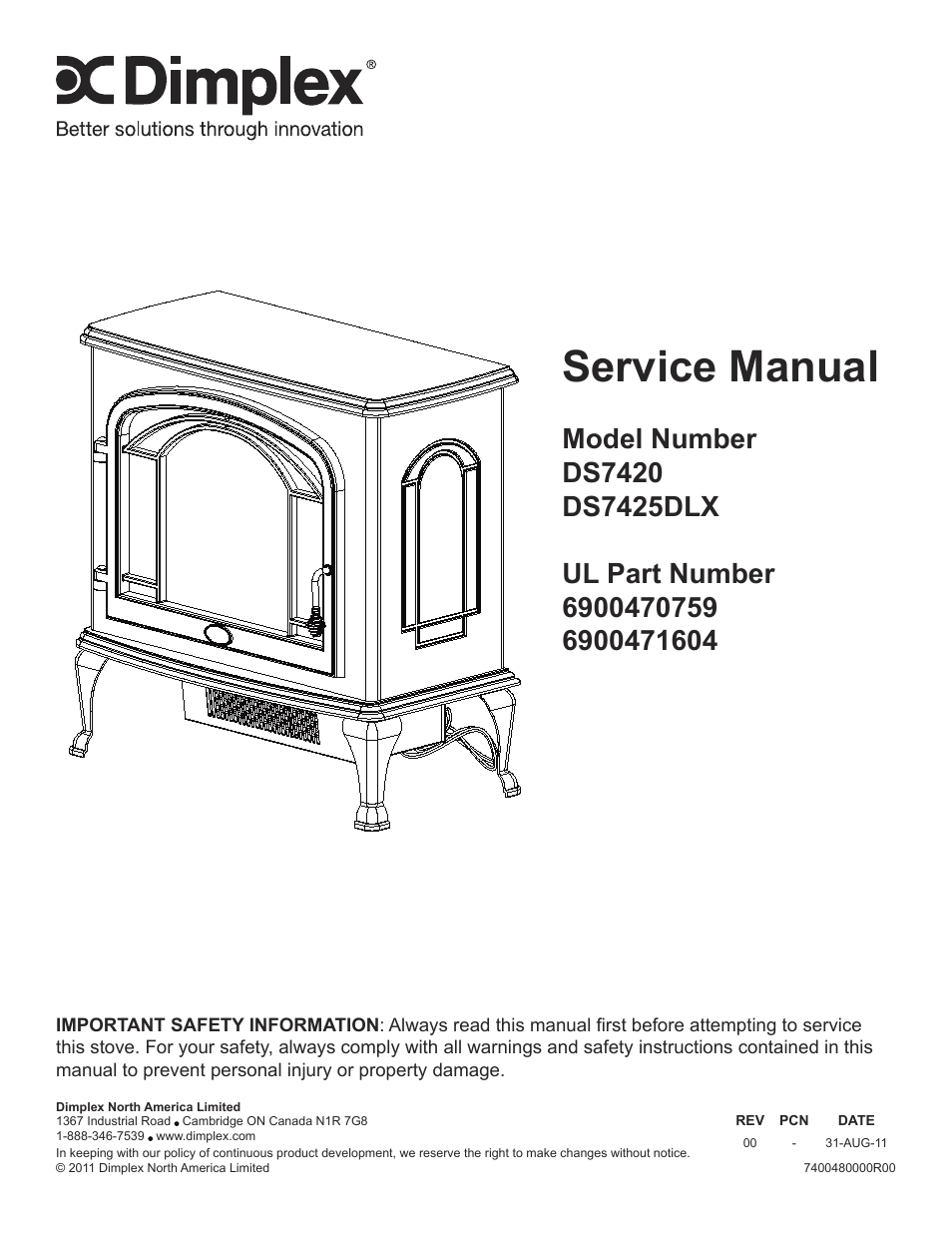 Dimplex DS7420 User Manual | 12 pages