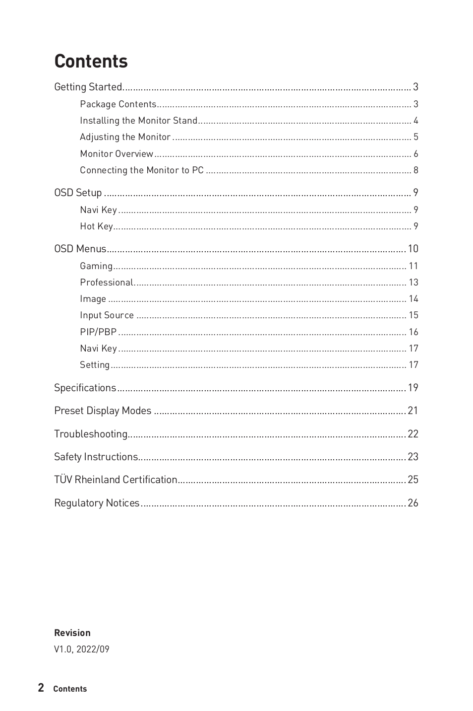 MSI G274QPF-QD 27" 1440p 170 Hz Gaming Monitor User Manual | Page 2 / 28