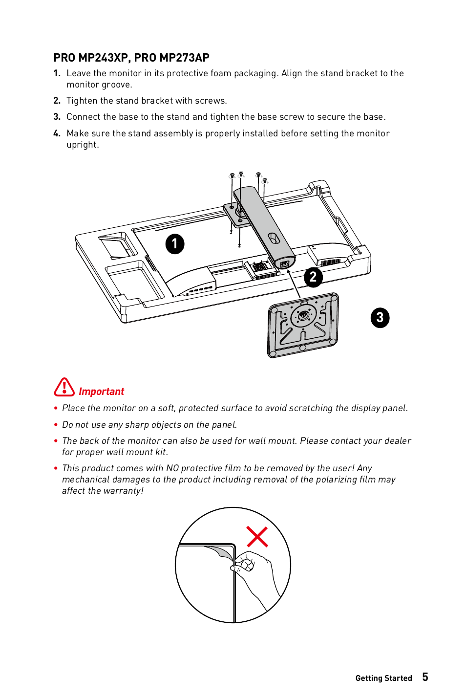 MSI 27" PRO MP273AW Monitor (Matte White) User Manual | Page 5 / 30