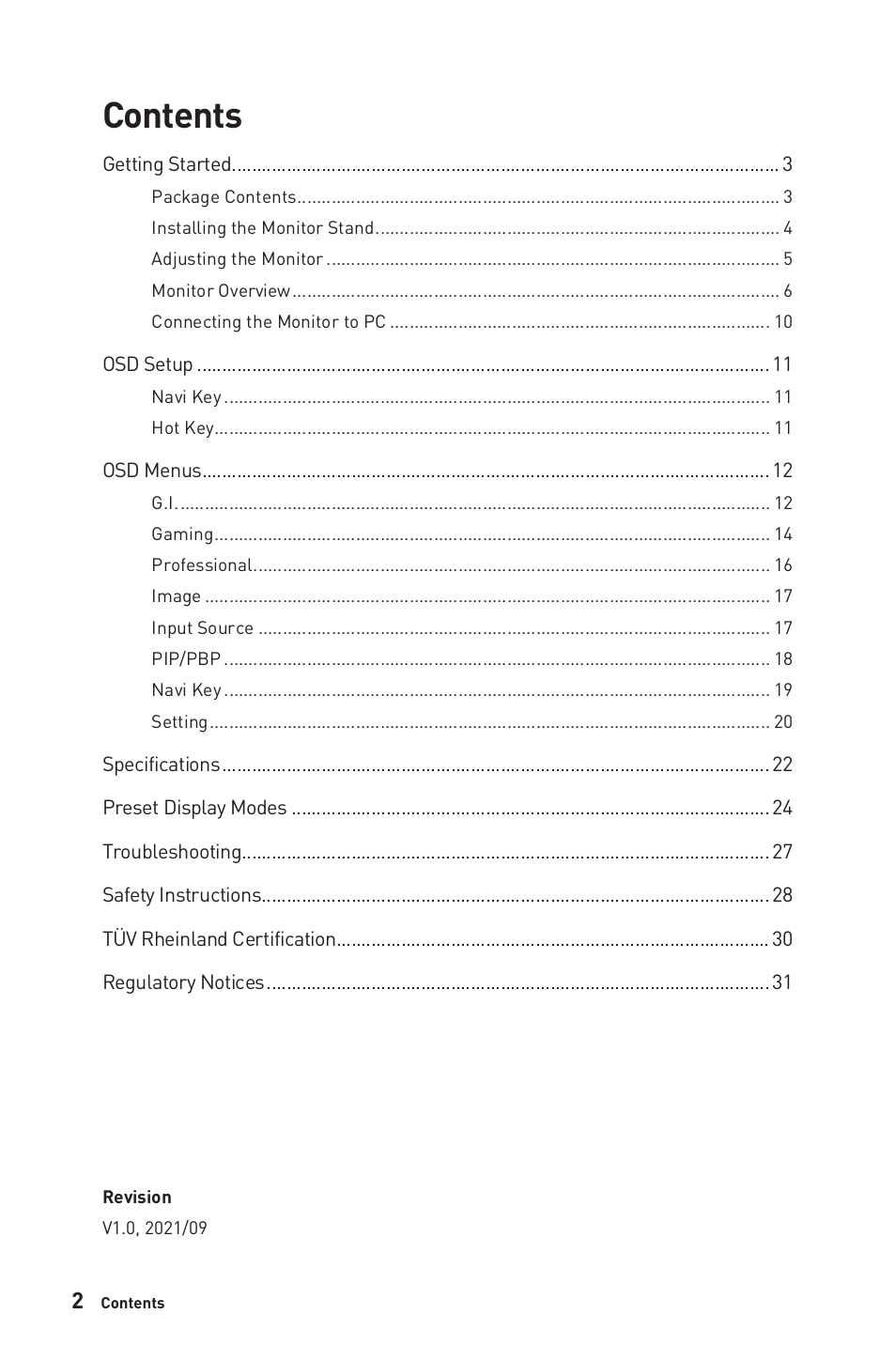 MSI Optix MPG321QRF-QD 32" 16:9 175 Hz IPS Gaming Monitor User Manual | Page 2 / 33