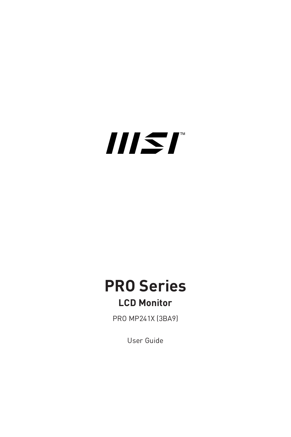 MSI PRO MP241X 23.8'' 16:9 75 Hz VA Monitor User Manual | 22 pages