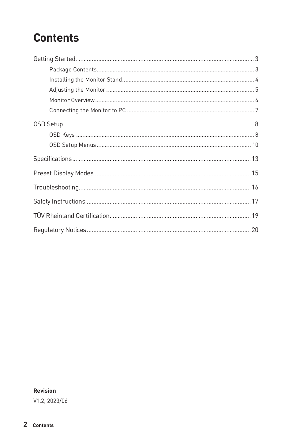 MSI PRO MP241X 23.8'' 16:9 75 Hz VA Monitor User Manual | Page 2 / 22