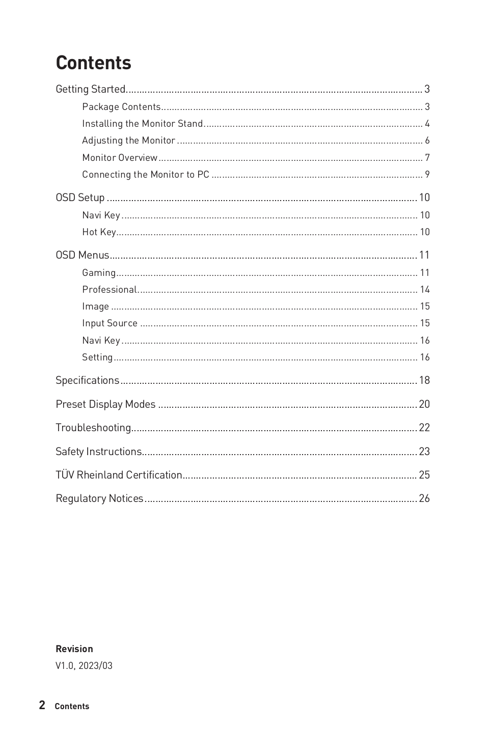 MSI G272QPF 27" 1440p 170 Hz Gaming Monitor User Manual | Page 2 / 28