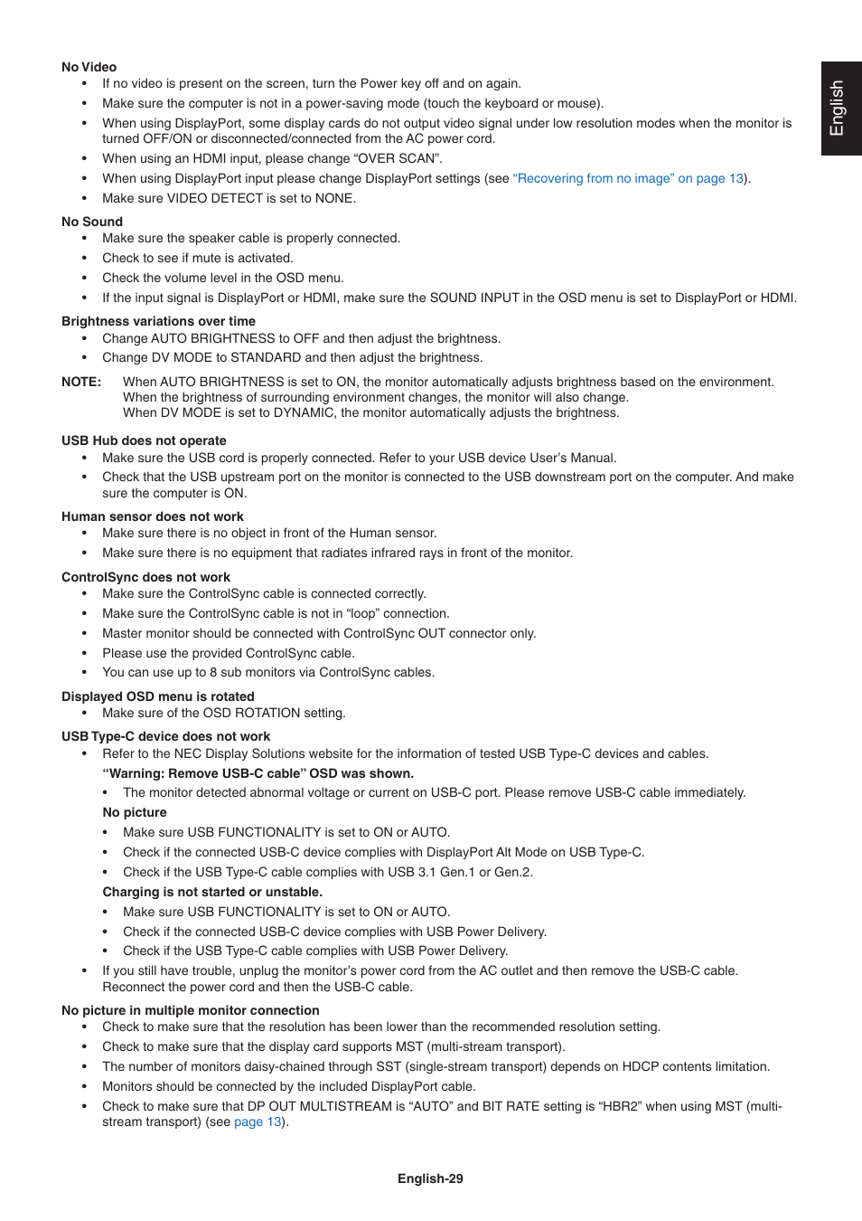 English | NEC EA271Q-BK 27" 16:9 IPS Monitor User Manual | Page 31 / 39