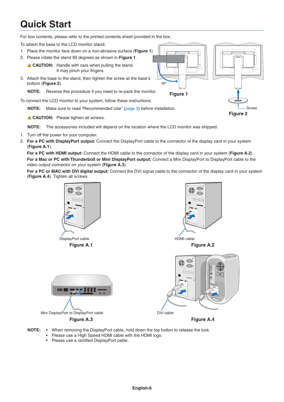 Quick start | NEC EA271Q-BK 27" 16:9 IPS Monitor User Manual | Page 8 / 39