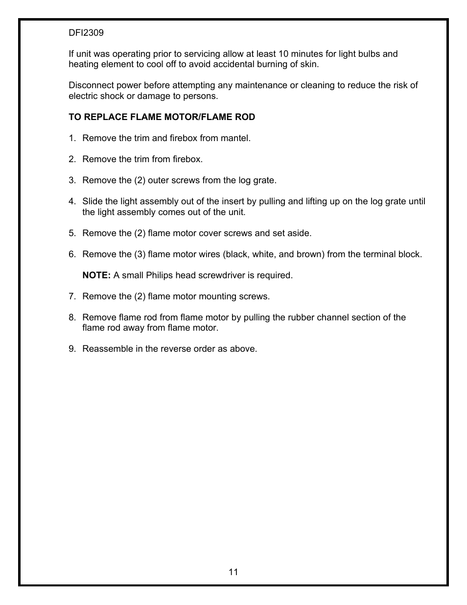 Dimplex DFI2309 User Manual | Page 13 / 16