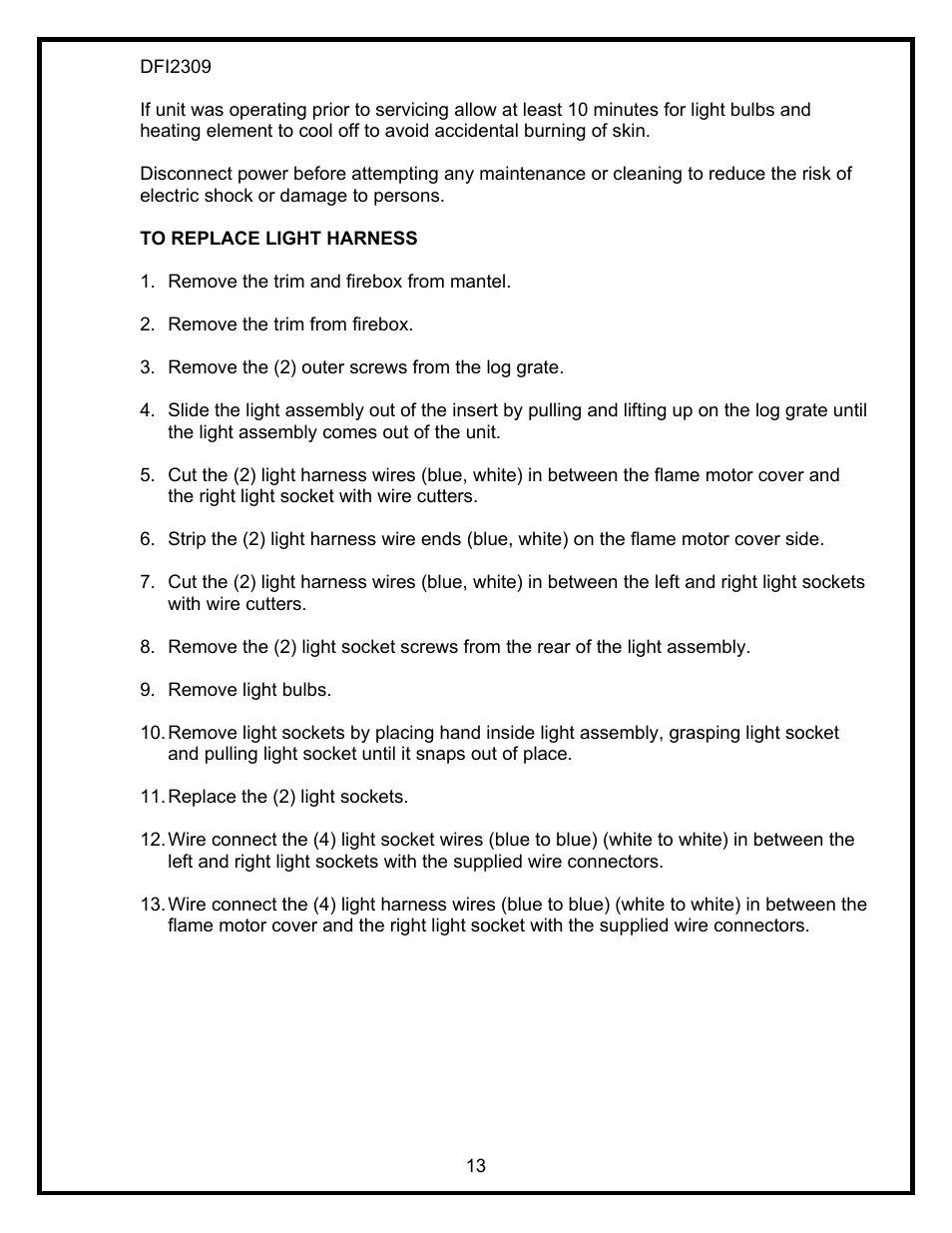 Dimplex DFI2309 User Manual | Page 15 / 16