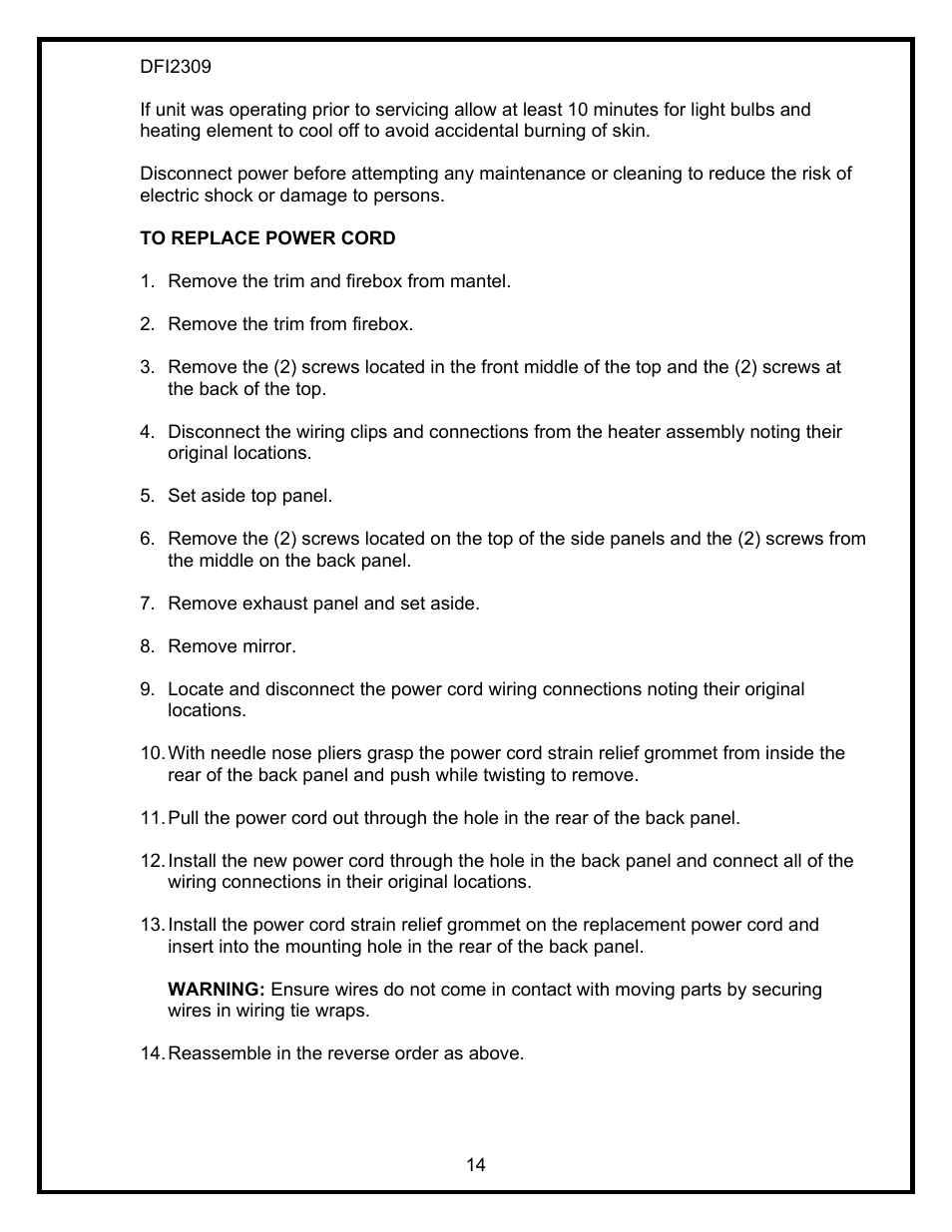 Dimplex DFI2309 User Manual | Page 16 / 16