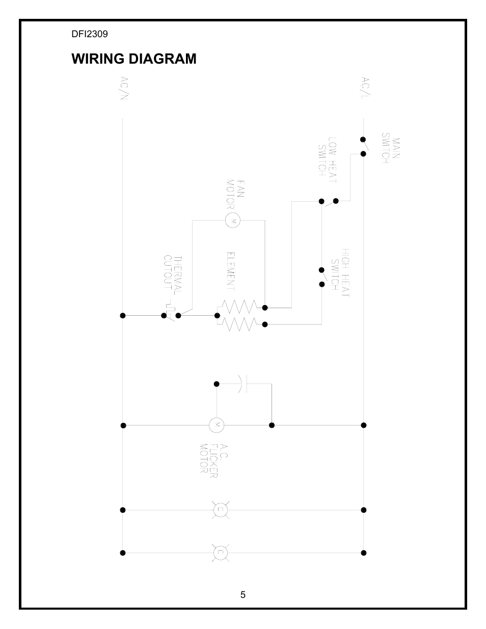 Wiring diagram | Dimplex DFI2309 User Manual | Page 7 / 16
