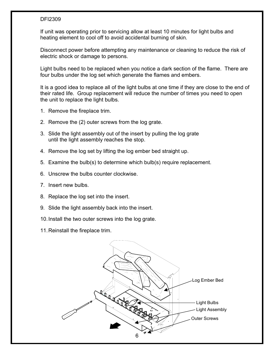 Dimplex DFI2309 User Manual | Page 8 / 16