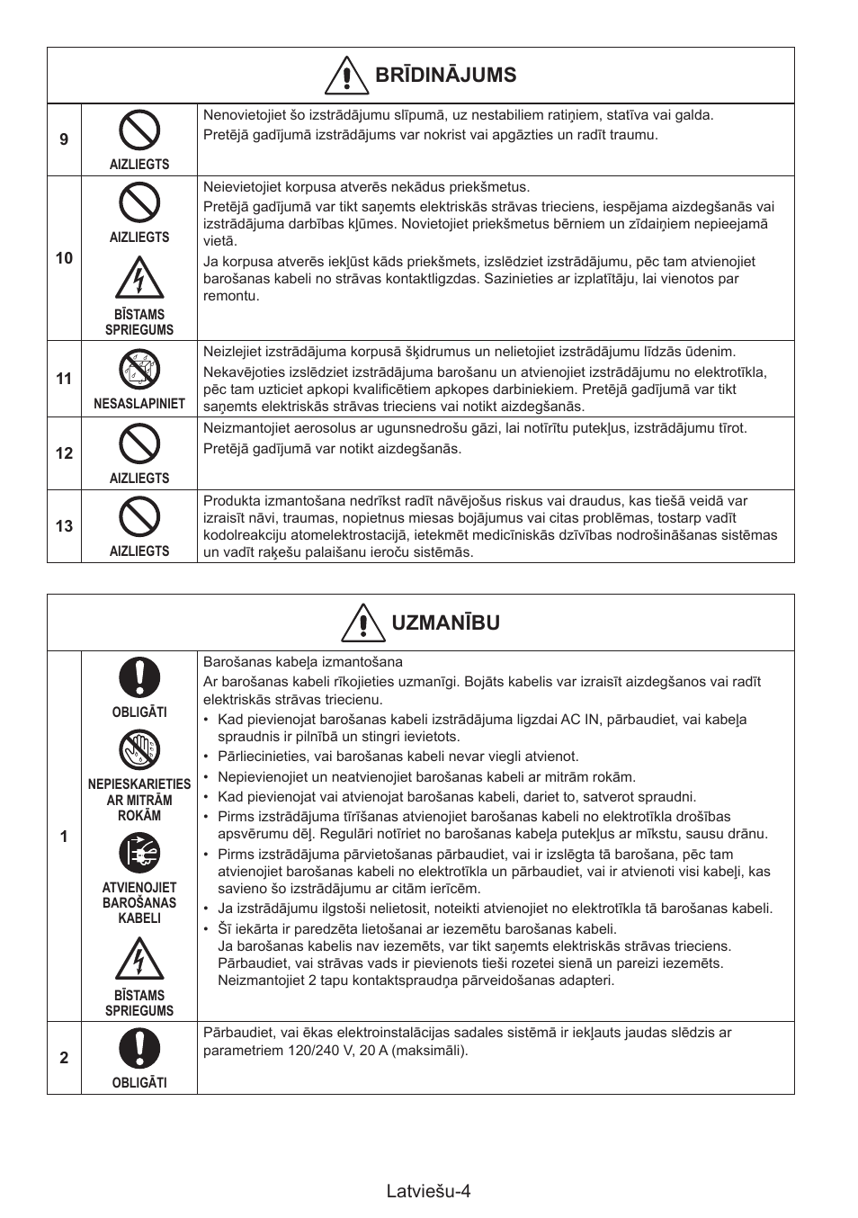 Brzdhājuái, Uoákzbu, Latviešu-4 | NEC MultiSync E274FL 27" Monitor User Manual | Page 102 / 176