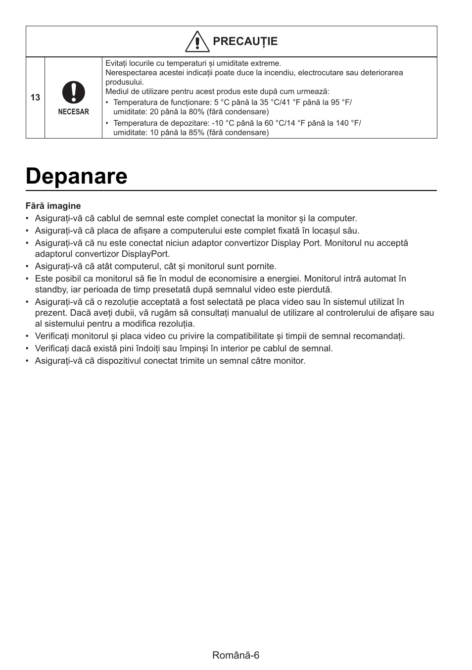 Depanare, Rtckuțht | NEC MultiSync E274FL 27" Monitor User Manual | Page 134 / 176