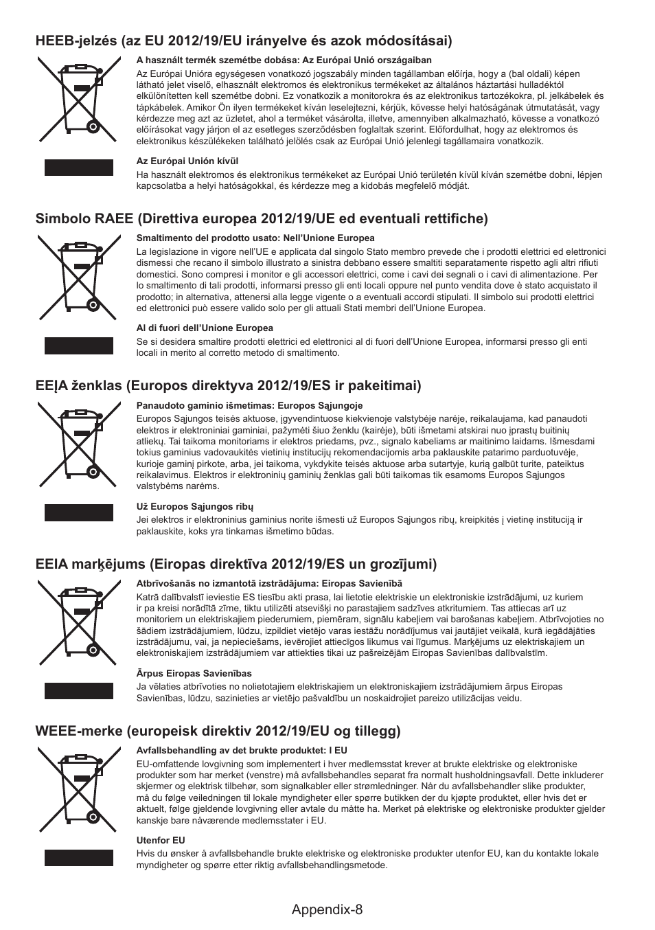 NEC MultiSync E274FL 27" Monitor User Manual | Page 172 / 176