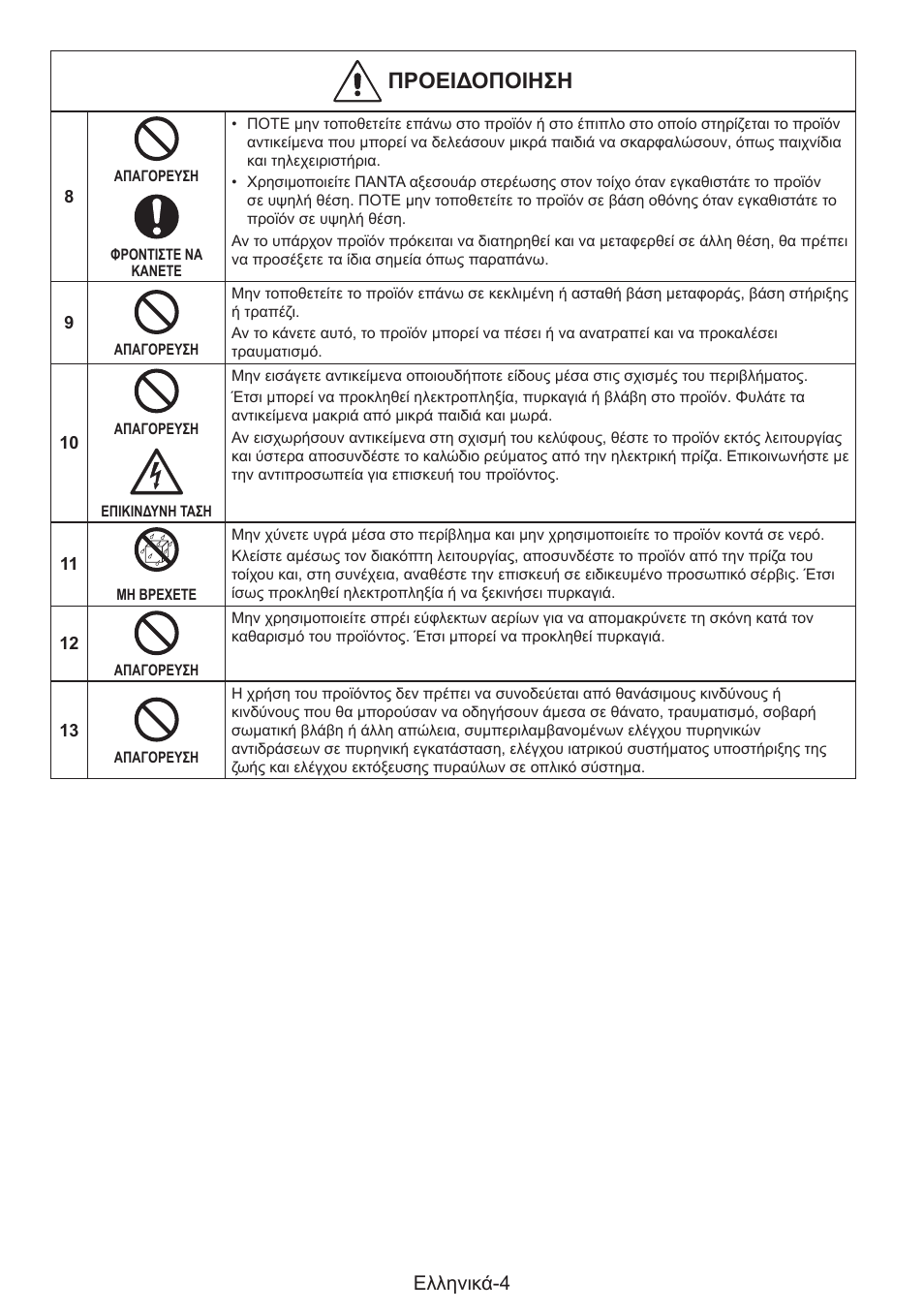 Προεεδοποεσσ, Ελληνικά-4 | NEC MultiSync E274FL 27" Monitor User Manual | Page 48 / 176
