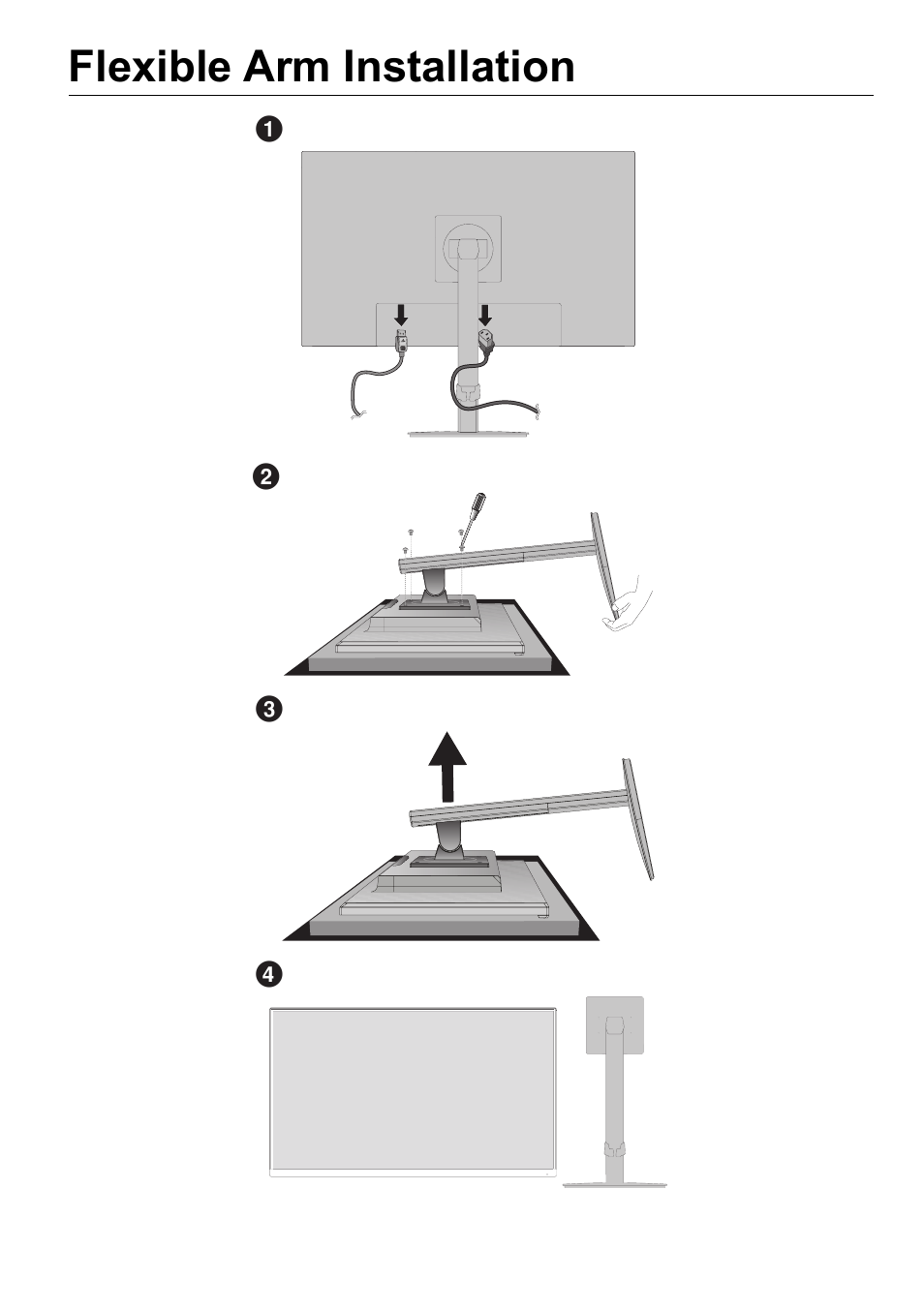 Flexible arm installation | NEC MultiSync E274FL 27" Monitor User Manual | Page 7 / 176