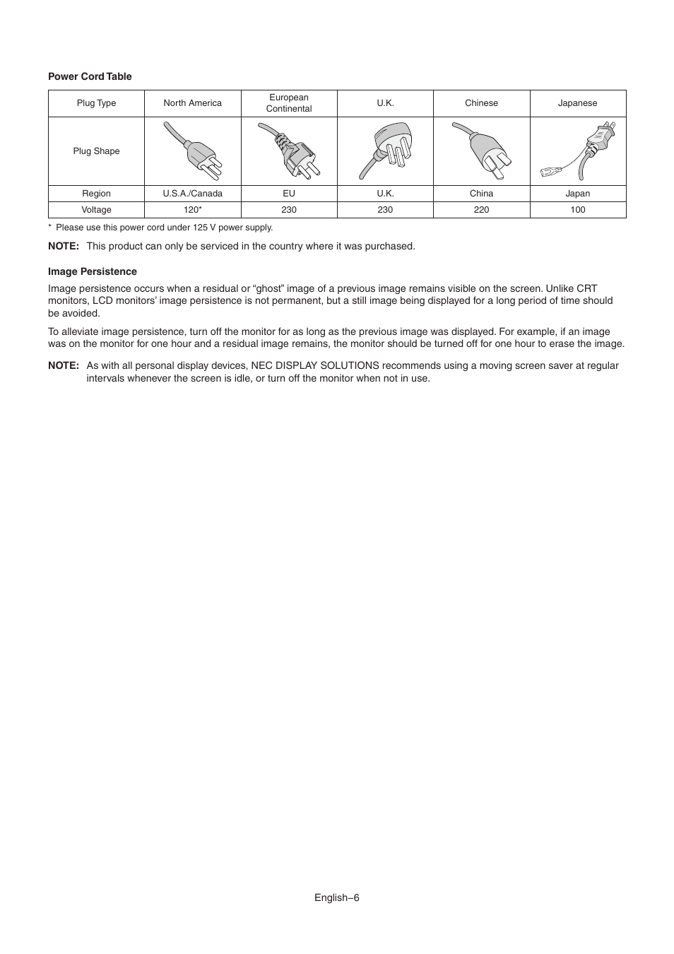 NEC MultiSync E172M-BK 17" 5:4 TN Monitor User Manual | Page 8 / 28