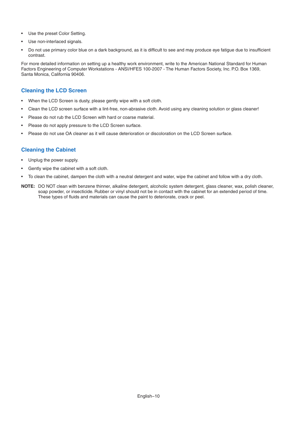 NEC EA242WU 24" Monitor User Manual | Page 12 / 48